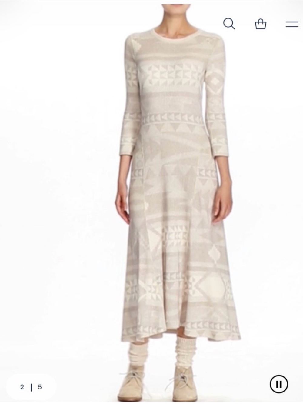 Polo Ralph Lauren Aztec Dress Maxi Southwest Waffle